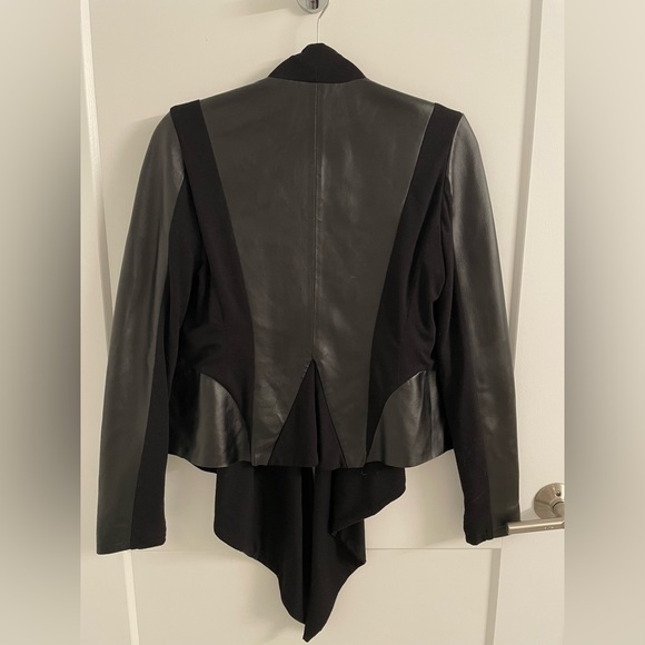 Bagatelle Faux Leather and Fabric Drape Jacket - Picture 3 of 3